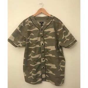Men’s Army Fatigue Short Sleeved Button Up